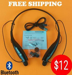 Black Bluetooth wireless headset