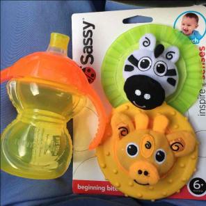 Sassy rattles and munchkin training cup