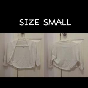 Women's White Short Sleeve Shrug