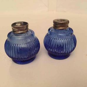 Vintage Glass Salt & Pepper Shakers
