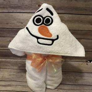 Inspired Snowman Embroider Hooded Towel