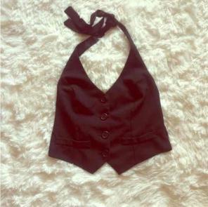 Black halter vest