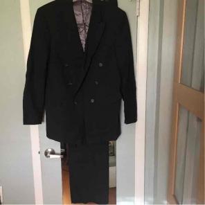 Gray Dbl Breasted Suit, 40R