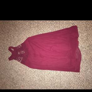 Burgundy Knee Length Dress