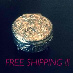 Antique silver jewelry box