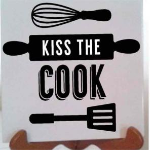 Kiss the Cook Ceramic Tile