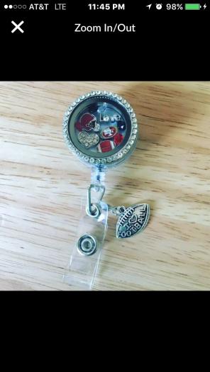 49ers Floating Charm Locket Id Badge