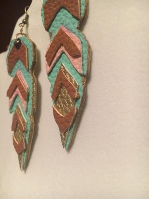 Leather Geometric Earrings