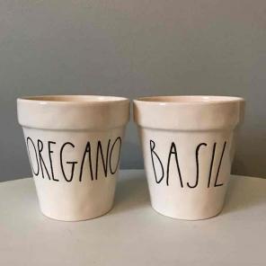 Rae Dunn oregano & basil pots
