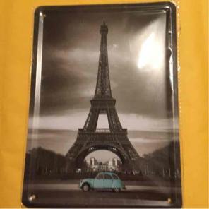 Paris tin sign metal