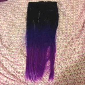 Ombré black to purple s 18" remy hair