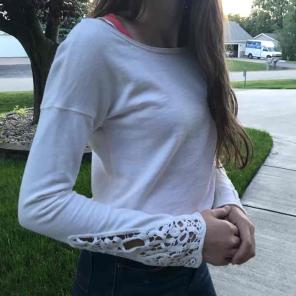 Long sleeve white sweater