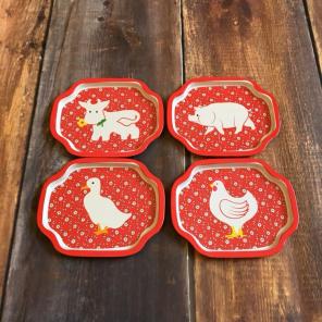 4 Small Vintage Trays