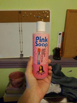 Pink brush soap