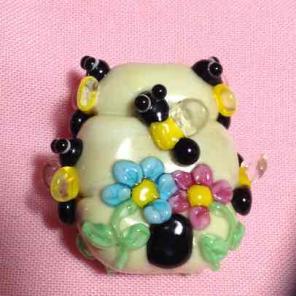 Handmade Lampwork Beehive Bead - 1 1/4"