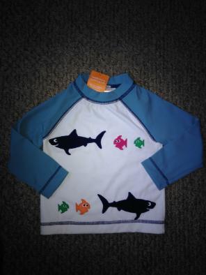 NWT gymboree rashguard sharks fish 3T