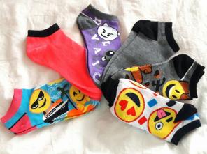 NEW 6 Pairs Emoji & Solids Low Cut Socks