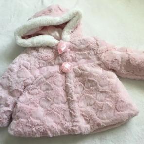18m Faux Fur Pale Pink Coat