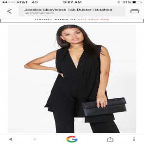 Boohoo Jessica Sleeveless Tab Duster