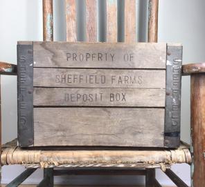 Vintage Milk Crate Dairy Farm Wood Metal