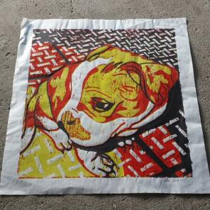 Pitbull Reduction Woodcut Print