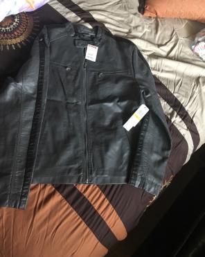 Calvin Klein Leather Jacket New Medium