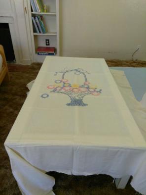 Vintage Embroidered Quilt Top