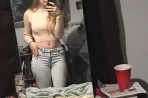 Light Pink Turtle Neck Crop Top