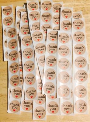 Free Ship: 35 Pc Thank You Stickers