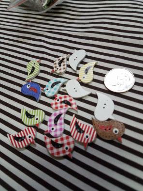 Penguin Wooden buttons