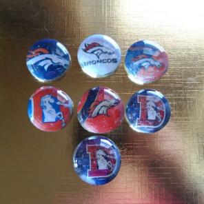 Denver Broncos glass bead magnets