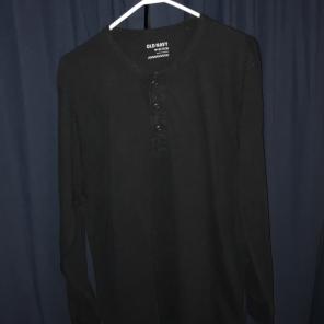 Black Mens Henly Long Sleeve