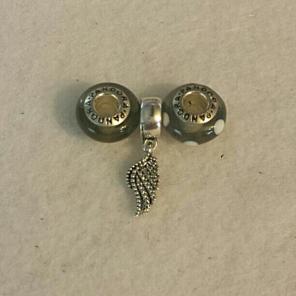 925 silver murano / Angel wing charms