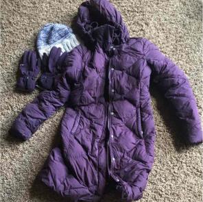 North face parka, gloves, and hat set