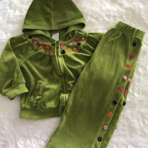 Gymboree Girls 2T Green Sweatsuit Zip Up
