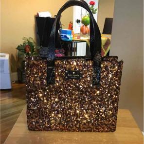 Sequin brown and gold Kate Spade