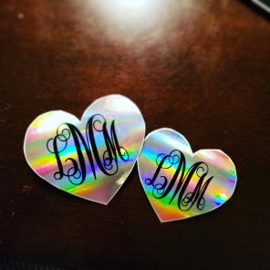 Oil slick monogram decal