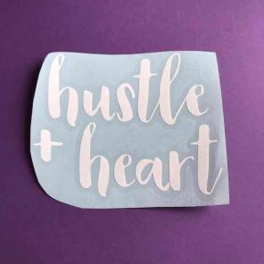 White Hustle + Heart Decal