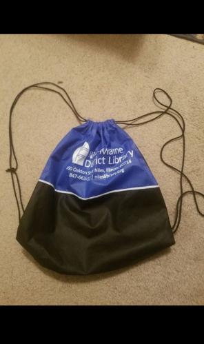 Black and Blue Niles Maine drawstring ba