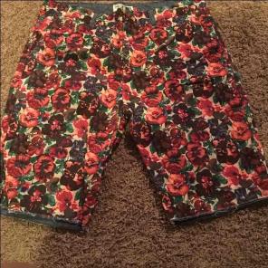 Floral jean shorts
