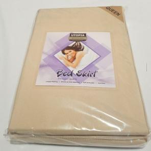 Beige bed skirt