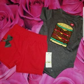 Nwt under armour 2 piece set 3-6 m boy