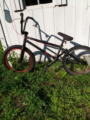 Red and black BMX bike