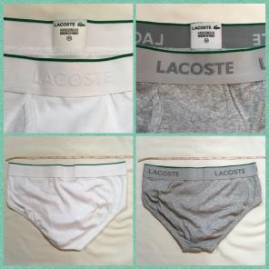 2x Lacoste Briefs Gray & White Medium