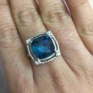 Aquamarine cubic zirconia rings size 9