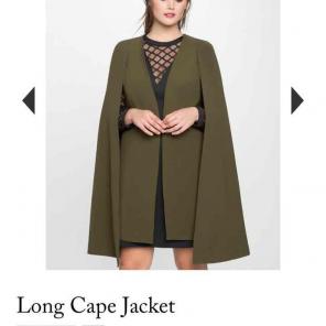 Long cape jacket olive