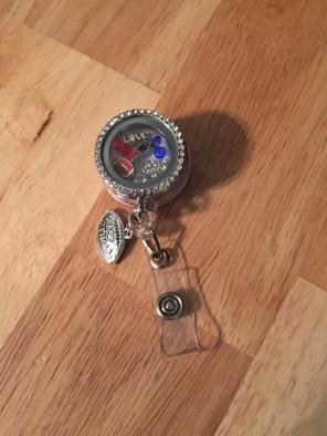 Patriots Floating Charm Locket Id Badge