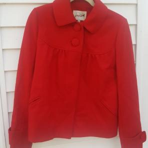 NWOT Red wool swing coat