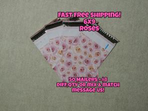 100 Poly Mailers 6x9 Roses