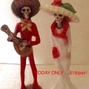 Set of 2 Catrina Skeletons
